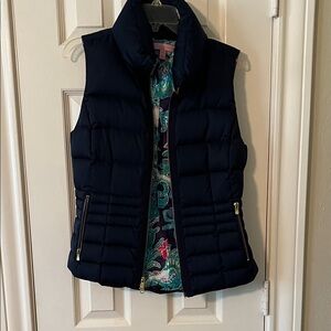 Lilly Pulitzer Navy Puffer Vest - Size Medium
